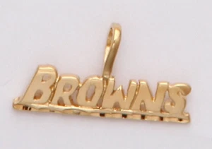 Cleveland Browns Necklace Pendant Charm Team Name 24k Gold Plated NFL Browns - Picture 1 of 2