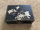 old large chinese carved stone and lacquer jewellery box 