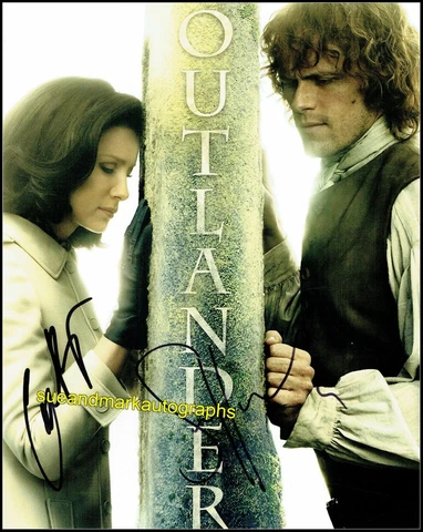 Sam Heughan & Catriona Balfe Jamie & Claire Outlander Signed Autograph UACC RD96 Cover