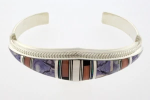 Multi-Stone Inlay Bracelet By Navajo Artist John Charley - Picture 1 of 4