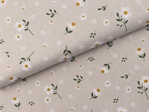 CANVAS Stoff Leinenoptik Dekostoff Gänseblümchen Margariten NATUR EUR 16,98/m - Bild 1 von 2