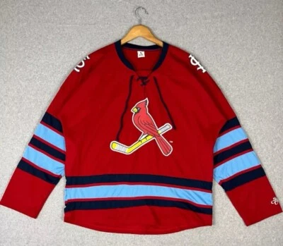 Camiseta de béisbol de hockey de los Cardenales de San Luis para hombre XL roja con cordones manga larga Foto 1 de 4