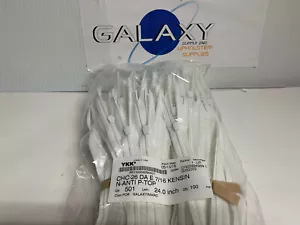 YKK #3 Invisible Nylon Coil Non-Separating (Close End) Zipper White 24" x 100 Pc - Picture 1 of 3