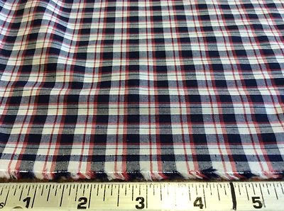 PIMA ALGODÓN TARTÁN CUADROS #60 ROJO, BLANCO Y NEGRO PARA SPECHLER-VOGEL- POR YARDA Foto 1 de 3