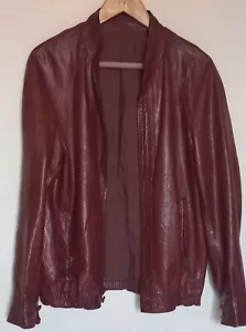 Chaqueta de Cuero YANKO Hombres Cuero Real Granate Corredor Suave Motociclista Rara - Imagen 1 de 9