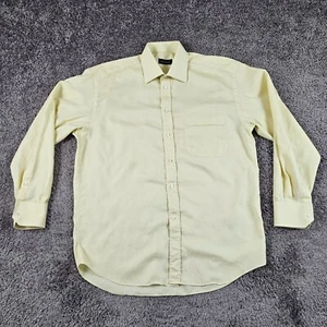 Canali Shirt Mens Large L Yellow Long Sleeve 100% Cotton Pocket Made in Italy - Picture 1 of 14