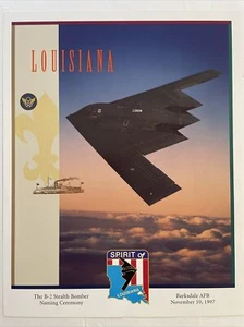 "Póster de arte de bombardero furtivo B-2 póster ceremonia de nombramiento de Louisiana 10,5"" x 14""" - Imagen 1 de 1