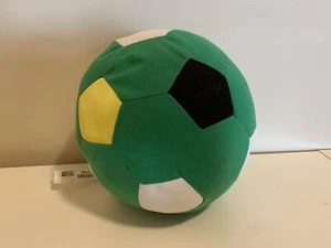 IKEA Sparka Green Yellow White Black Plush Soccer Ball Soft Toy 4.75" - Picture 1 of 3