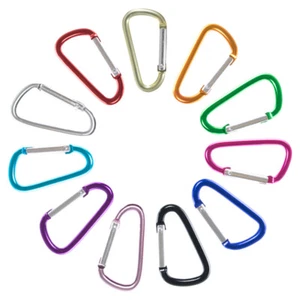 Colorful 40 mm D Shape Spring Loaded Snap Hook Aluminum 1.75 Mini Carabiner - Picture 1 of 13