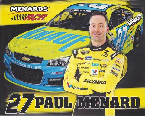 2016 PAUL MENARD "KNAUF" #27 NASCAR SPRINT CUP SERIES POSTCARD Cover