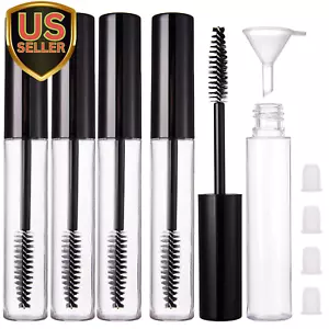 4 Pack 10Ml Empty Mascara Tube with Brush Wand, Refillable Eyelash Cream Cont... - Picture 1 of 1