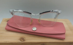 Bausch & Lomb 41/4-51/2 Alum. Eyeglass Frames GF 20-46 Vintage Chrome 1950's - Picture 1 of 11