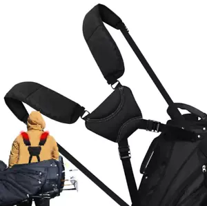 Golf Bag Strap Replacement Comfort Double Shoulder Adjustable Shoulder Strap - Picture 1 of 8