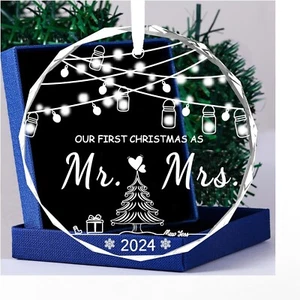 Wedding Gifts - Mr and Mrs Gifts - First Christmas Married Wedding Ornament 2024 - Picture 1 of 7