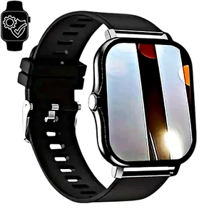 Men Women Bluetooth Black Smartwatch Message Call Fitness Full Screen Monitor - Afbeelding 1 van 10