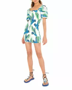 Farm Rio TIKI Araras Mini Abito Tropical Birds Elasticizzato NUOVO Tg S e M - Foto 1 di 10