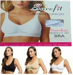 Ladies Seamless Comfort Bra Womens Pull On Stretch No Hooks or Clasps Bra S-3XL - Picture 1 of 8