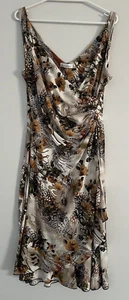 Sunshine Dress Ruffled Size 12 Roses Midi Party Summer Beach Ex Condition - Picture 1 of 9