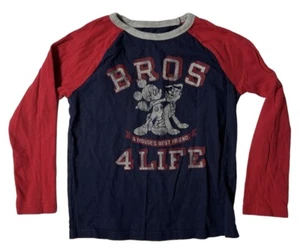 Preowned- Gap x Disney Bros 4 Life L/S Graphic Shirt Boys (Size S) - Picture 1 of 5