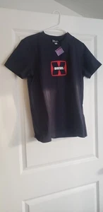 Diesel T-Shirt Dark Navy with Red & White Logo - Size Medium - 100% Cotton - Picture 1 of 7