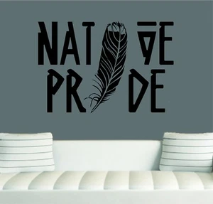 Native Pride Feather Wall Decal/Sticker Art 24"X 16" Native Home Decor - Picture 1 of 1