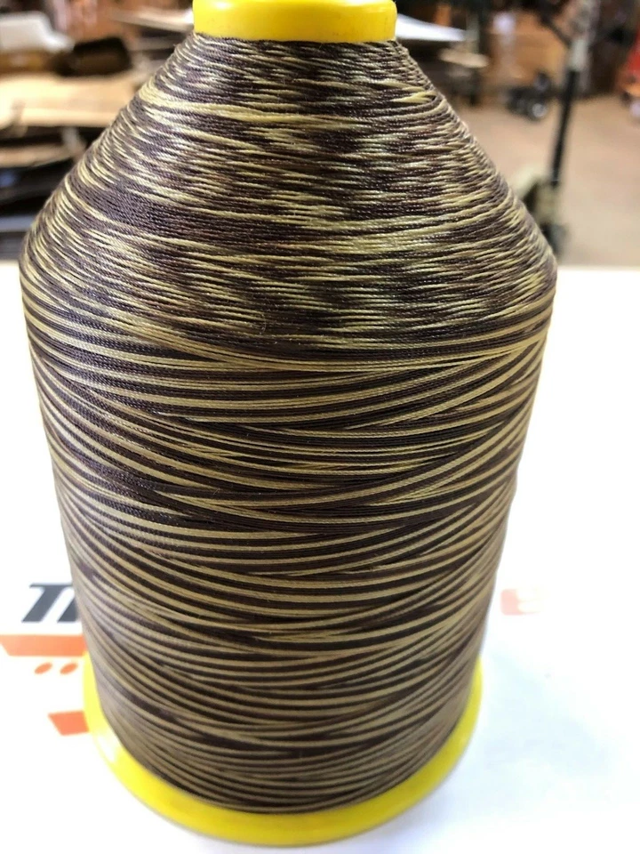 TEX 70 RICE VARIEGATED MULTI-COLOR BROWN CREAM #7800 16OZ NYLON THREAD - Image 1 of 4
