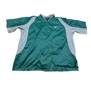 Mizuno Short Sleeve Windbreaker Jacket Pullover 1/4 Zip Baseball Golf Warm Up L - Picture 1 of 7