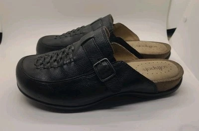 Softspots 7.5W Womens Clog Black Leather Upper Low Heel Slip On Adjst Buckle  - Image 1 of 4