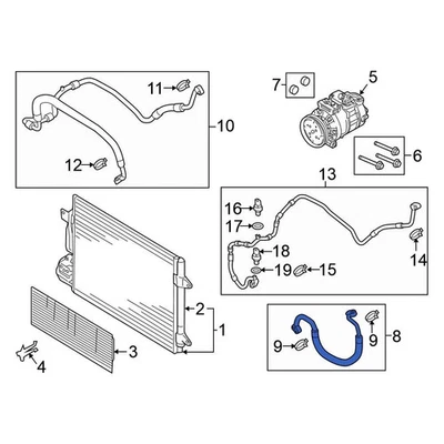 For Volkswagen Jetta 11-15 Volkswagen 5C0820721 A/C Refrigerant Discharge Hose Foto 1 de 3