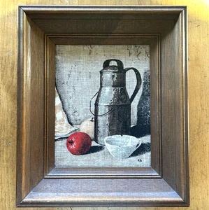 KAY DEE reines Leinen gerahmt Stillleben Apple Hope Valley 12" x 14" - Bild 1 von 10