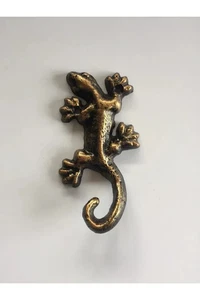Metall Wandhaken - Pflanzhaken Aufhänger Kleiderbügel Metallguss Eidechse Deko - Bild 1 von 6