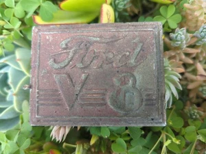Vintage Original 1940 FORD "V8" Emblem Badge Antique Free Shipping - Picture 1 of 6