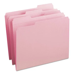 Smead 12634 Top Tab Colored File Folders - Letter Size/Pink (100/Box) New - Picture 1 of 5