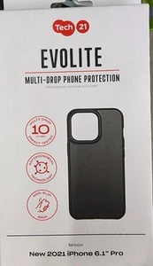 Tech21 EvoLite Case iPhone 13 Pro 6.1" Black Anti-Microbial Non-Slip Grip - Picture 1 of 4