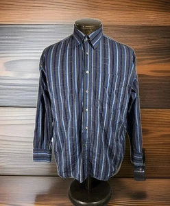 Bugatchi Uomo Hemd Herren M blau gestreift langarm Knopfleiste bestickt - Bild 1 von 15