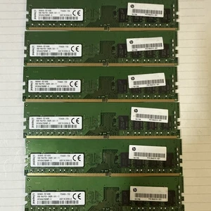 1 LOT (6 PCS) KINGSTON 8GB 1Rx8 PC4-2400R MEMORY HP P/N 854913-001 - Picture 1 of 3
