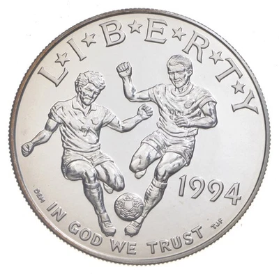 1994-D Unc Soccer World Cup Commemorative Silver Dollar $1 *7278 - Image 1 of 3