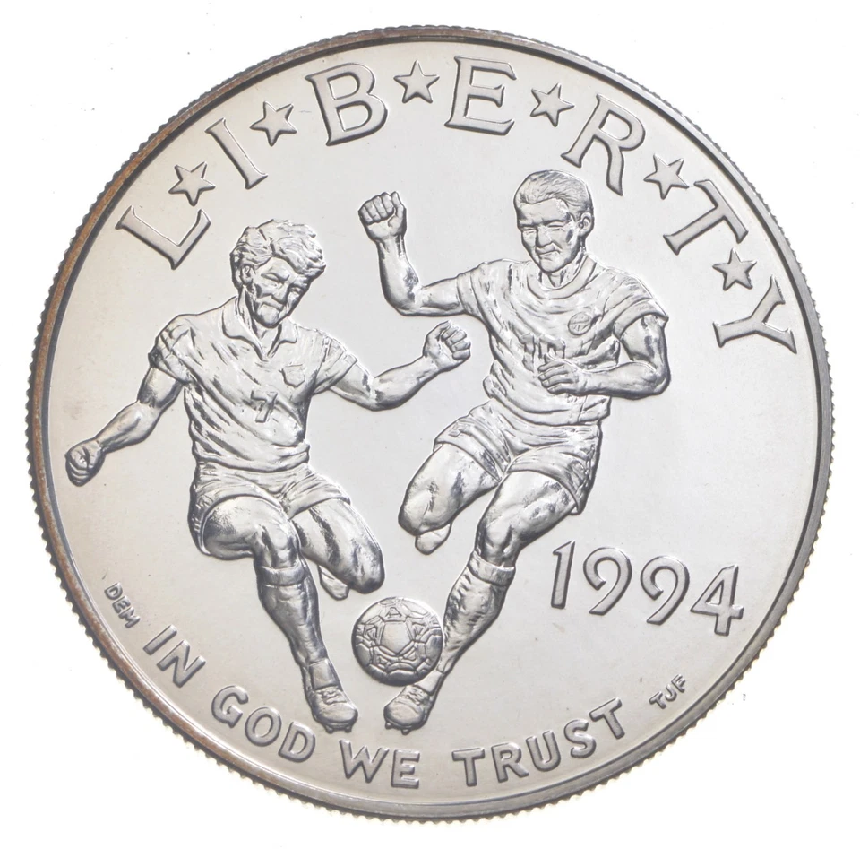 1994-D Unc Soccer World Cup Commemorative Silver Dollar $1 *7278 - Image 1 of 3