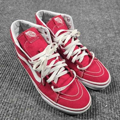 Vans Sk8-Hi Shoes Mens Size 8 Red White High Top Skateboarding Canvas Classic - Image 1 of 4