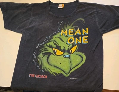 Vintage 90s Dr. Seuss The Grinch T-Shirt XXL Black Graphic Tee Grind Style Rare - Image 1 of 4