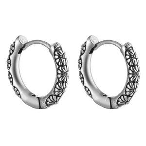  1 paio Pendente all'orecchio in rame fiore intaglio orecchini gioielli - Foto 1 di 12