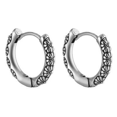  1 paio Pendente all'orecchio in rame fiore intaglio orecchini gioielli - Immagine 1 di 4