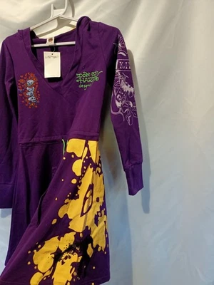 Ed Hardy Y2K Women's S Purple Hoodie Dress Tattoo BNWT Love Dies Slowly - image 1 of 4