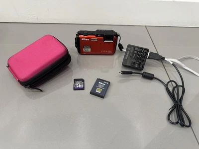 Nikon COOLPIX AW120 16.0MP Waterproof Digital Camera Orange - Image 1 of 4