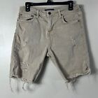 Aeropostale Cream Khaki Slim Cutoff Men's Jean Short Pants Size 31