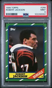 1986 TOPPS #266 ROBERT JACKSON PSA 9 MINT ROOKIE RC POP 46 ONLY 3 HIGHER BENGALS - Picture 1 of 2