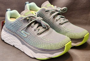 NEW -SKECHERS WOMEN'S MAX CUSHIONING ELITE GALAXY BURST GREY/BLUE/LIME SIZE 8.5 - Picture 1 of 11