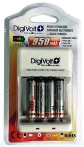 CARGADOR PARED DE PILAS AA AAA Incluye 4 pilas recargables 950 mA Envio 24h - Imagen 1 de 1