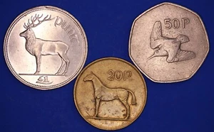 Irisch Irland EIRE Dezimalsammlung - £1, 50p & 20p Münzen [26624] - Bild 1 von 2