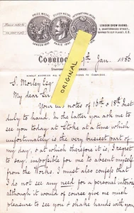 CARTA COBRIDGE POTTERY POTTER POTTER POTTERIES STAFFORDSHIRE 1886 BROWNFIELD CHINA - Imagen 1 de 1